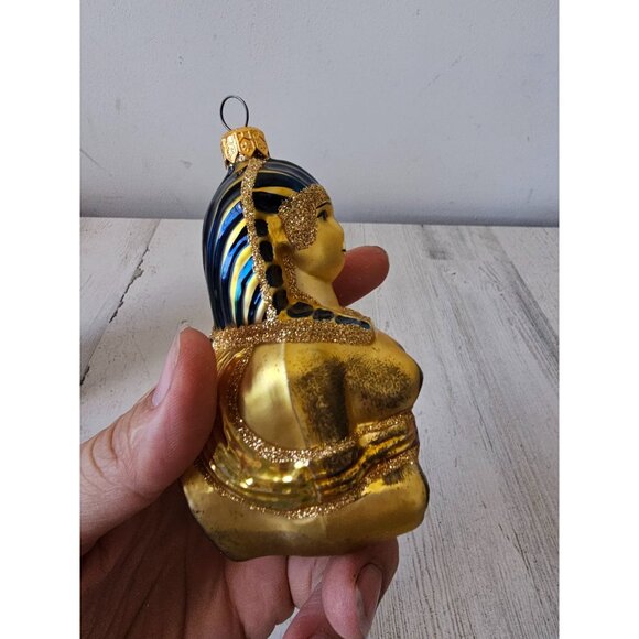 polonaise Egyptian princess sphinx gold ornament glass Xmas tree - Picture 7 of 9